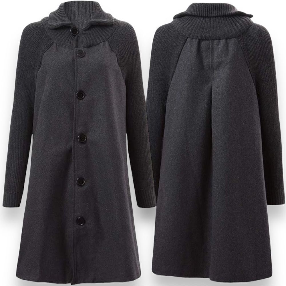 Yipon Yichu Yiponyichu A-Line Button Front Knit C… - image 2